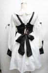 画像2: Luna Planetarium / クロスエプロン付きワンピース  白Ｘ黒 S-26-01-23-043-LO-CO-SA-ZT144 (2)