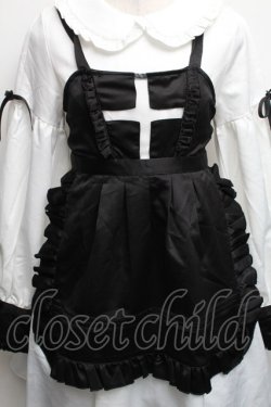 画像3: Luna Planetarium / クロスエプロン付きワンピース  白Ｘ黒 S-26-01-23-043-LO-CO-SA-ZT144