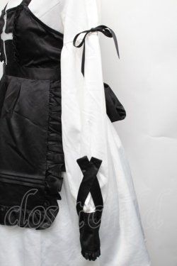 画像4: Luna Planetarium / クロスエプロン付きワンピース  白Ｘ黒 S-26-01-23-043-LO-CO-SA-ZT144