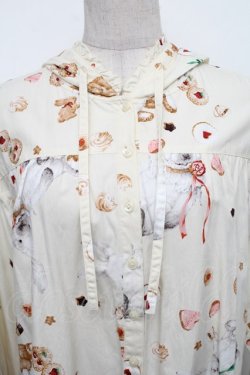 画像3: PINK HOUSE / クッキーラビッツフード付きブラウス  アイボリー S-26-01-23-005-LO-TO-HR-ZS