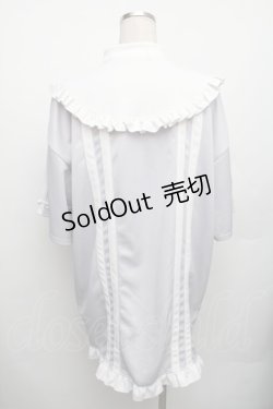 画像2: NOEMIE / チャイナボタンジャージチュニック  グレーｘ白 S-26-01-23-014-LO-TO-HR-ZS