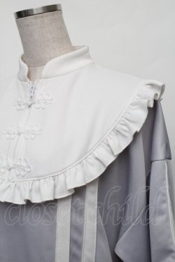 画像3: NOEMIE / チャイナボタンジャージチュニック  グレーｘ白 S-26-01-23-014-LO-TO-HR-ZS