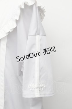 画像4: NOEMIE / チャイナボタンジャージチュニック  グレーｘ白 S-26-01-23-014-LO-TO-HR-ZS