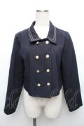 Fi.n.t / チェーンステッチ使いダブル釦ショートジャケット  紺 S-26-01-23-020-CA-JA-HR-ZS
