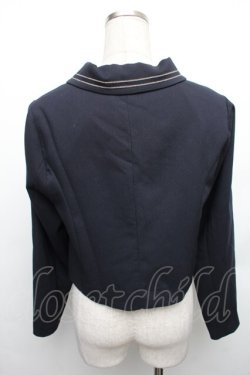 画像2: Fi.n.t / チェーンステッチ使いダブル釦ショートジャケット  紺 S-26-01-23-020-CA-JA-HR-ZS