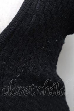 画像4: INGEBORG / フロント2つリボンニットカーディガン  黒 S-26-01-23-023-LO-TO-SA-ZT0216T