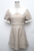 evelyn / チェックワンピース  ブラウン S-26-01-23-027-LO-OP-AS-ZS