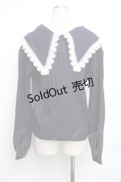 画像2: axes femme / ビッグ襟ニットカーデ  紺 S-26-01-25-034-AX-TO-AS-ZS