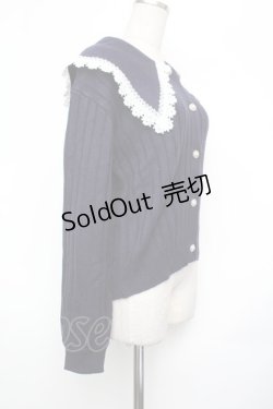 画像4: axes femme / ビッグ襟ニットカーデ  紺 S-26-01-25-034-AX-TO-AS-ZS