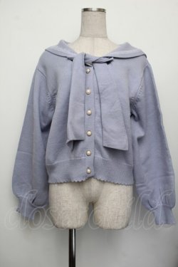 画像1: axes femme POETIQUE / セーラーカラーニットカーディガン  サックス S-26-01-25-035-AX-TO-AS-ZS