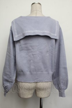 画像2: axes femme POETIQUE / セーラーカラーニットカーディガン  サックス S-26-01-25-035-AX-TO-AS-ZS