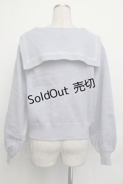 画像2: axes femme POETIQUE / セーラーカラーニットカーディガン  サックス S-26-01-25-035-AX-TO-AS-ZS