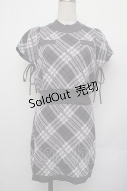 画像1: An MILLE / リボンチェックセットアップ  グレーｘピンク S-26-01-25-037-EL-OP-HR-ZS