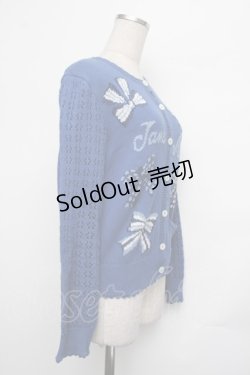 画像2: Jane Marple / Jane's drawingのあみこみカーディガン  ブルー S-26-01-25-038-JM-TO-HR-ZS