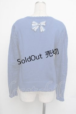 画像3: Jane Marple / Jane's drawingのあみこみカーディガン  ブルー S-26-01-25-038-JM-TO-HR-ZS