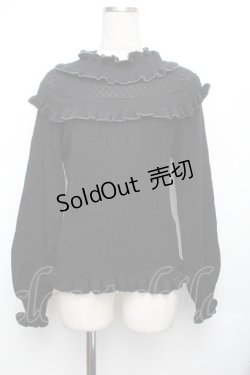 画像1: axes femme / 配色フリルプルオーバー  黒 S-26-01-25-042-AX-TO-AS-ZS