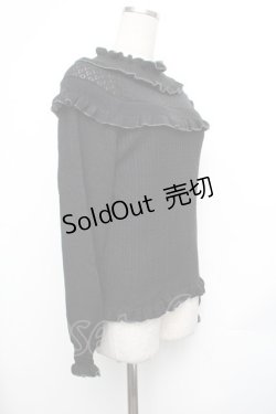 画像2: axes femme / 配色フリルプルオーバー  黒 S-26-01-25-042-AX-TO-AS-ZS