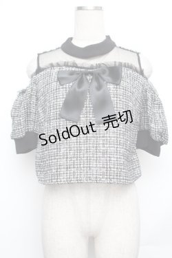 画像1: Jamieエーエヌケー / ツイードトップス  黒ｘ白 S-26-01-25-044-0-TO-HR-ZS