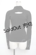 EAT ME / パフスリーブリブニットTOP  黒 S-26-01-25-045-LO-TO-HR-ZS