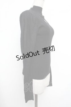 画像2: EAT ME / パフスリーブリブニットTOP  黒 S-26-01-25-045-LO-TO-HR-ZS