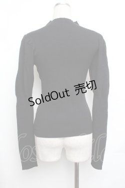 画像3: EAT ME / パフスリーブリブニットTOP  黒 S-26-01-25-045-LO-TO-HR-ZS