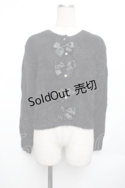 画像1: m petit by misako / MSKリボンカーディガン S 黒 S-26-01-25-046-LO-TO-AS-ZS