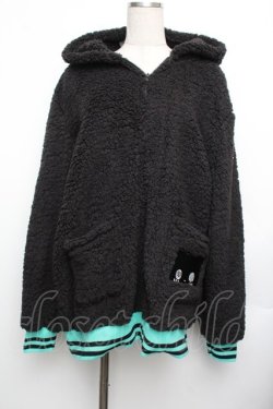 画像1: NieR Clothing / 防寒×軽量もこもこ ZIP OUTER【シエル】  黒 S-26-01-25-051-PU-JA-HR-ZS