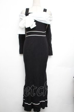 画像1: evelyn / デコルテリボンワンピース  黒 S-26-01-25-054-LO-OP-AS-ZS