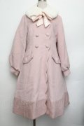 axes femme POETIQUE / ファーティペ付ロングコート  ピンク S-26-01-25-061-AX-CO-HR-ZS