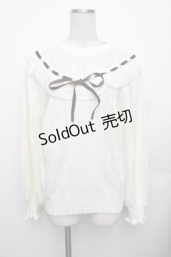 画像1: axes femme / ヨークレース切替ニットプルオーバー  オフ S-26-01-25-018-AX-TO-AS-ZS