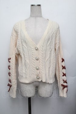 画像1: axes femme POETIQUE / ビジューボタンニットカーディガン  オフ S-26-01-25-020-AX-TO-AS-ZS