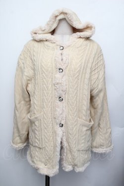 画像1: axes femme / ニット&ボアリバーシブルカーディガン  オフ S-26-01-25-024-AX-TO-AS-ZS