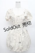 ペイ*デ*フェ / ニュースペーパー柄ワンピース S キナリ S-26-01-26-035-LO-OP-HR-ZS
