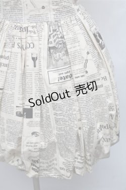 画像3: ペイ*デ*フェ / ニュースペーパー柄ワンピース S キナリ S-26-01-26-035-LO-OP-HR-ZS