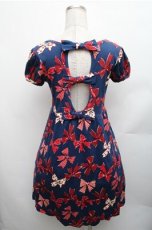 画像2: Jane Marple / Ribbons go aroundワンピース  紺ｘ赤 S-26-01-26-047-JM-OP-HR-ZS (2)