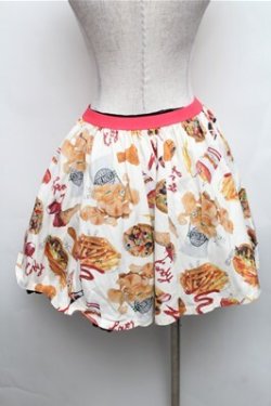 画像2: Candy Stripper / ハンバーガープリントスカート  オフ S-26-01-26-054-PU-SK-HR-ZS