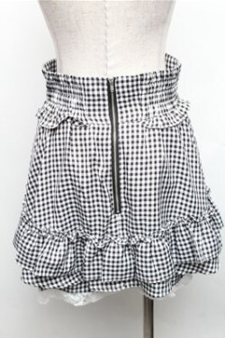画像2: Ank Rouge / ギンガムキュロット  黒ｘ白 S-26-01-26-059-CA-SK-AS-ZS