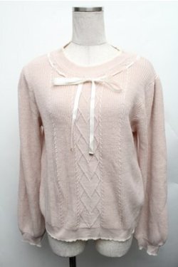 画像1: axes femme / リボン通しニット F ピンク S-26-01-26-060-AX-TO-TE-ZS