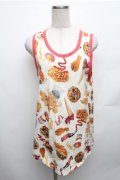 Candy Stripper / ハンバーガープリントノースリーブトップス  オフ S-26-01-26-010-PU-TS-HR-ZS