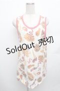 Candy Stripper / ハンバーガープリントノースリーブトップス  オフ S-26-01-26-010-PU-TS-HR-ZS