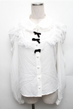 画像1: Ank Rouge / 3つリボンブラウス  白 S-26-01-26-011-CA-BL-AS-ZS