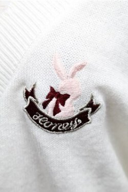 画像3: Secret Honey / うさぎ刺繍Vネックカーディガン  オフ S-26-01-26-012-CA-TO-HR-ZS