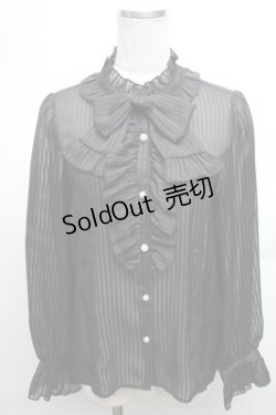 画像1: axes femme kawaii / ストライプシフォンブラウス  黒 S-26-01-26-028-AX-BL-HR-ZS