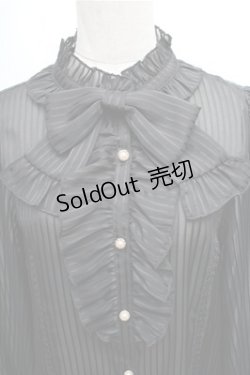 画像3: axes femme kawaii / ストライプシフォンブラウス  黒 S-26-01-26-028-AX-BL-HR-ZS