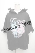 TRAVAS TOKYO / Little Twin Stars×Dolly Mixフリルパーカー  黒 S-26-01-26-029-PU-TO-AS-ZS