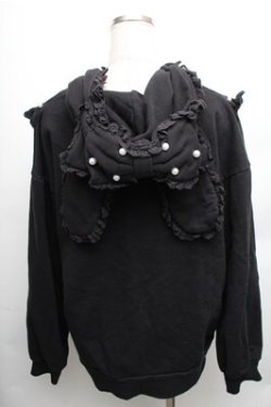 画像2: Ank Rouge / プリンセスうさちゃんパーカー  黒 S-26-01-26-030-CA-TO-AS-ZS