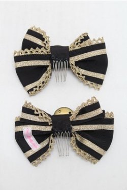 画像2: Angelic Pretty / ヴィンテージクラウンボタンコーム  黒 S-26-01-27-007-AP-AC-AS-ZS