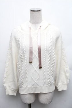 画像1: axes femme / フード付きニット M オフ S-26-01-27-044-AX-TO-TE-ZS