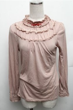 画像1: axes femme / ガーデンフリルスタンドプルオーバー M ピンク S-26-01-27-047-AX-TO-TE-ZS