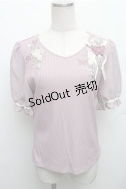 画像1: axes femme / パピヨンフルール刺繍プルオーバー M パープル S-26-01-27-048-AX-TO-TE-ZS